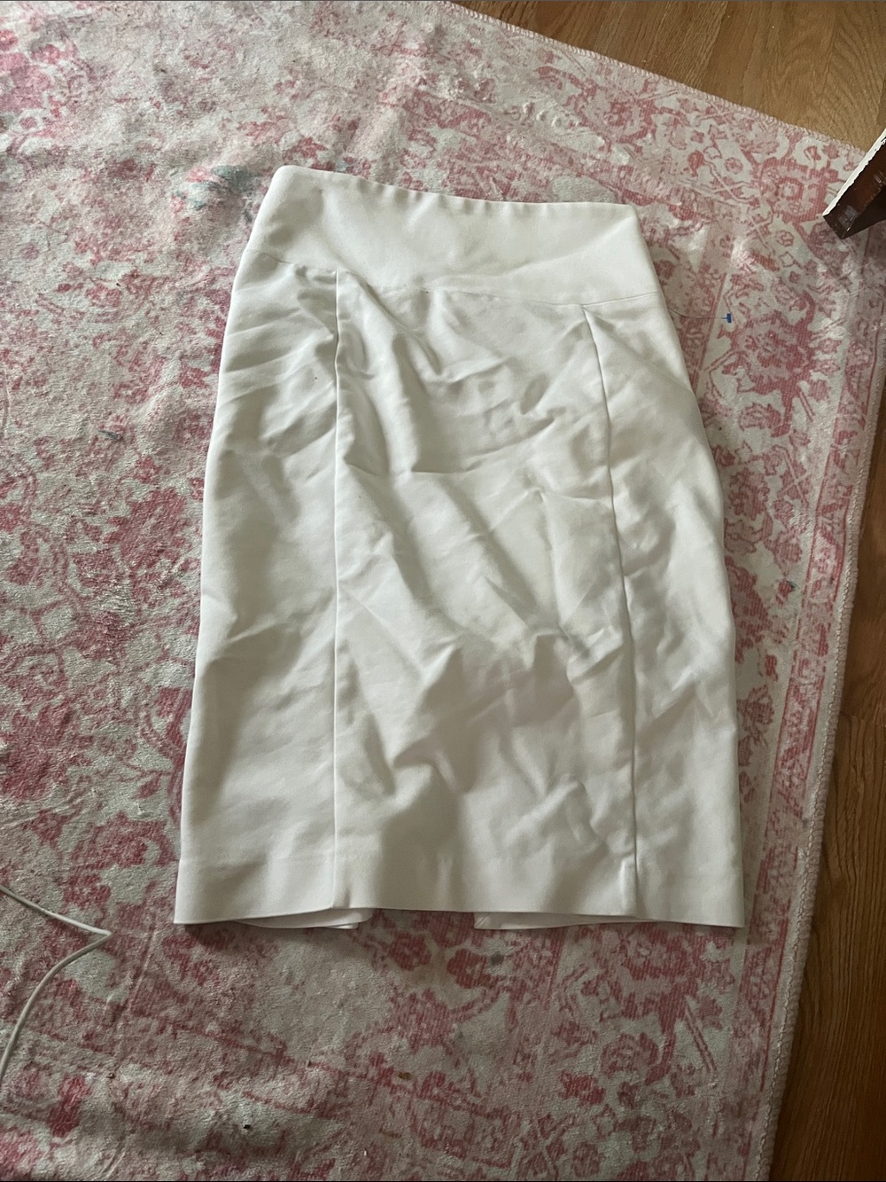 Express White Fitted Pencil Skirt